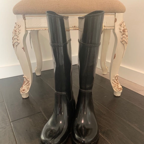 Black Michael Kors rain boots size 7 - Picture 2 of 5